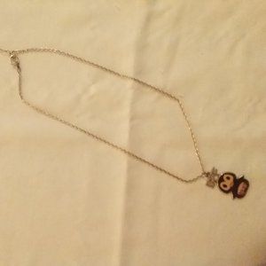 Silvertone BFF Duck Pendant Necklace